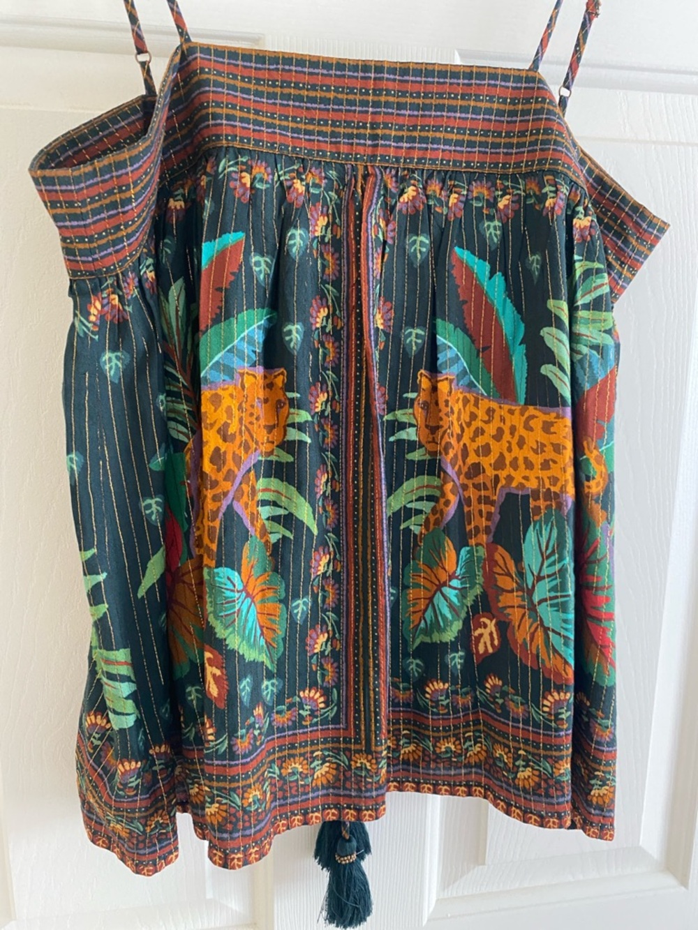 HTF FARM Rio Multi Colored Tropical Leopard Print Camisole